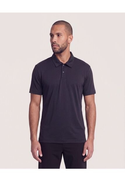 Polo Con Broches  Para Hombre Negro Ostu