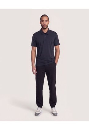 Polo Con Broches  Para Hombre Negro Ostu