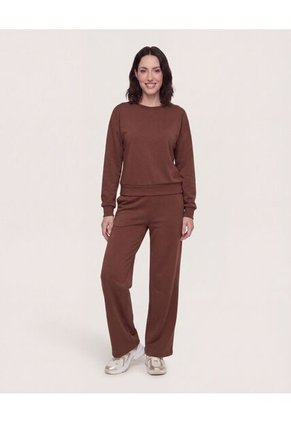 Pantalón Wide Leg  Para Mujer Café Ostu