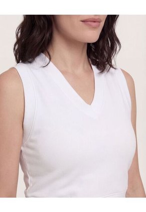 Chaleco Escote En V  Para Mujer Crema Ostu