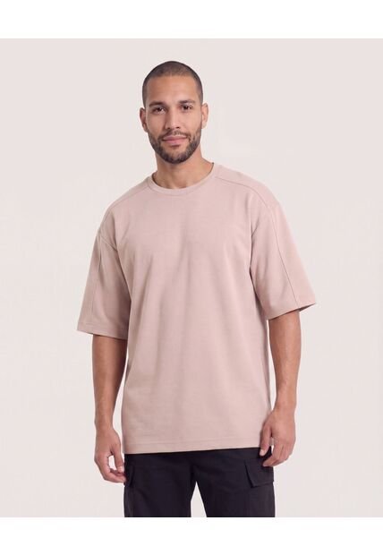 Camiseta Oversize  Para Hombre Arena Ostu