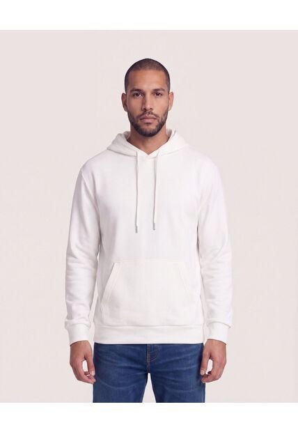 Hoodie Unicolor  Para Hombre Crema Ostu