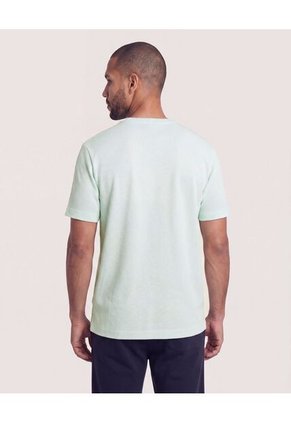 Camiseta Unicolor Texturizada  Para Hombre Verde Ostu