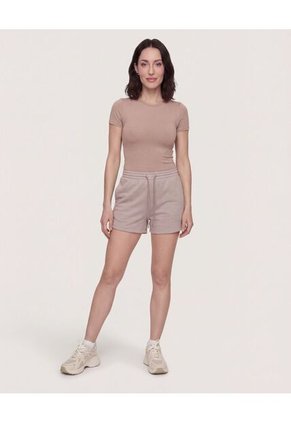 Short Unicolor  Para Mujer Café Ostu
