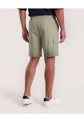 Bermuda Cargo Con Bolsillos Laterales  Para Hombre Verde Ostu
