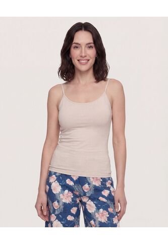 Top Básico De Tiras  Para Mujer Beige Ostu Ostu