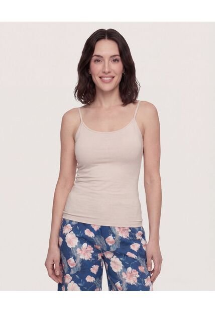 Top Básico De Tiras  Para Mujer Beige Ostu