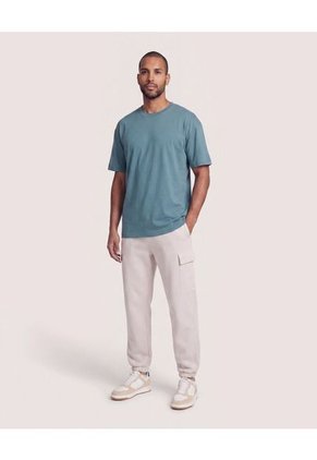 Camiseta Relaxed Estampado Nature  Para Hombre Verde Ostu