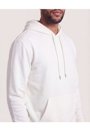 Hoodie Unicolor  Para Hombre Crema Ostu