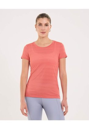 Camiseta Para Mujer Manga Corta Cuello Redondo Color Coral Marca Ostu #40092541