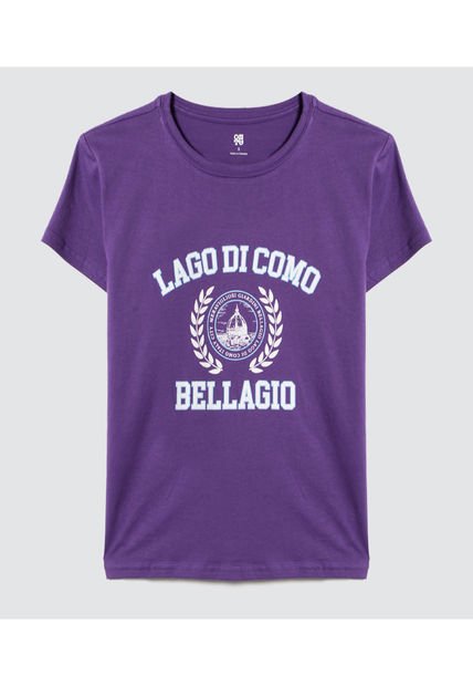 Camiseta Para Mujer Manga Corta Color Morado Marca Ostu #40092018