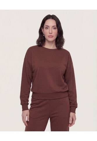 Buzo Cerrado Unicolor  Para Mujer Café Ostu Ostu