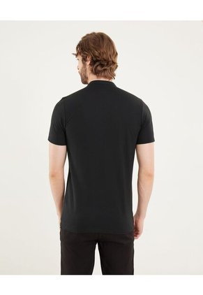 Polo Para Hombre Cuello Mao Sin Bolsillo Color Negro Marca Ostu #60110774