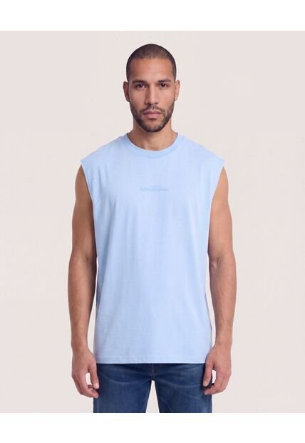 Camiseta Estampada Sin Mangas  Para Hombre Azul Ostu