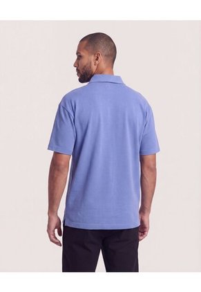 Polo Oversize Con Cuello Clásico  Para Hombre Azul Ostu