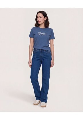 Camiseta Basica Screen  Para Mujer Azul Ostu