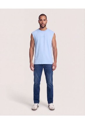 Camiseta Estampada Sin Mangas  Para Hombre Azul Ostu