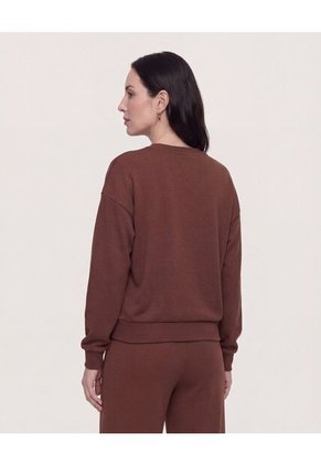 Buzo Cerrado Unicolor  Para Mujer Café Ostu