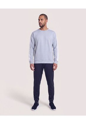 Buzo Cuello Redondo Con Contrastes  Para Hombre Gris Ostu