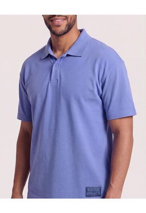 Polo Oversize Con Cuello Clásico  Para Hombre Azul Ostu