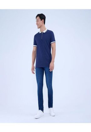 Jean Para Hombre Slim Color Azul Oscuro Marca Ostu #60160404