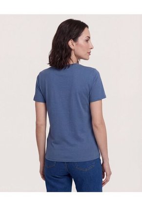 Camiseta Basica Screen  Para Mujer Azul Ostu