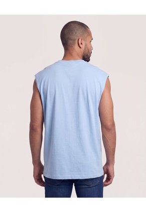 Camiseta Estampada Sin Mangas  Para Hombre Azul Ostu