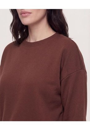 Buzo Cerrado Unicolor  Para Mujer Café Ostu