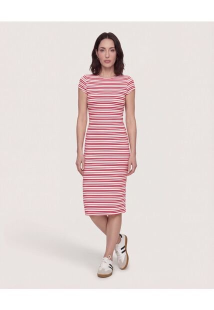 Vestido Largo Estampado  Para Mujer Rojo Ostu