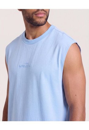 Camiseta Estampada Sin Mangas  Para Hombre Azul Ostu