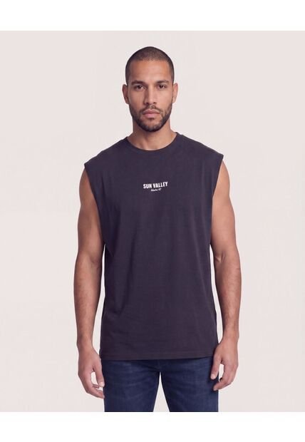 Camiseta Sin Mangas Screen  Para Hombre Negro Ostu