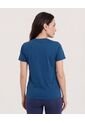Camiseta Basica Screen Brillo  Para Mujer Azul Ostu de Ostu