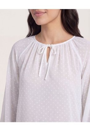 Blusa  Para Mujer Manga Larga Color Crudo Marca Ostu #40121244