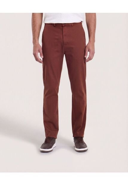 Pantalón Basico Chino  Para Hombre Café Ostu