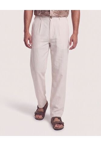 Pantalón De Moda Con Pinzas  Para Hombre Marfil Ostu Ostu