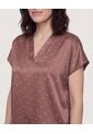 Blusa Con Escote En V  Para Mujer Café Ostu de Ostu