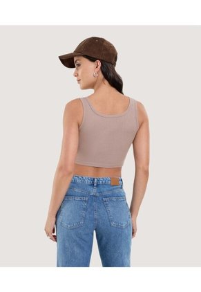 Camiseta Para Mujer Manga Sisa Cuello Redondo Color Café Marca Ostu #40092502