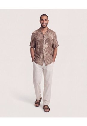 Pantalón De Moda Con Pinzas  Para Hombre Marfil Ostu