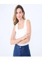Top Para Mujer Cuello Redondo Color Blanco Marca Ostu #40220409 de Ostu