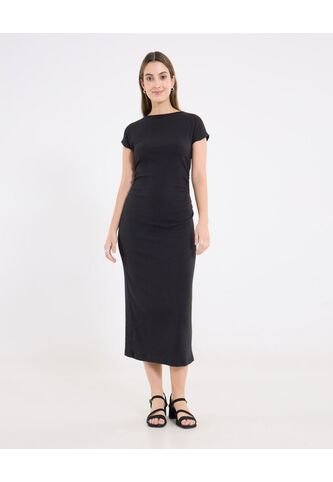 Vestido  Para Mujer M/C Largo Color Negro Marca Ostu #40170356 Ostu
