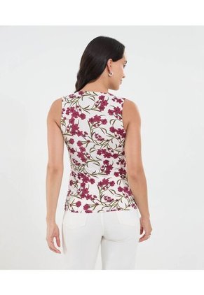 Top Para Mujer Cuello Redondo Color Vino Marca Ostu #40220428