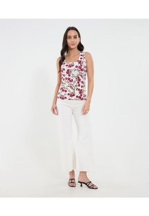 Top Para Mujer Cuello Redondo Color Vino Marca Ostu #40220428