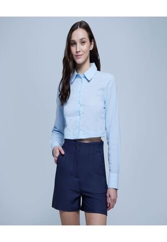 Camisa Para Mujer Manga Larga Color Azul  Marca Ostu #40010173 Ostu
