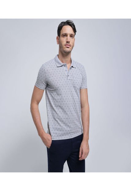 Polo Para Hombre Cuello Tejido Con Bolsillo Color Gris  Marca Ostu #60110679