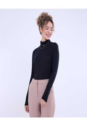 Camiseta Para Mujer Manga Larga Color Negro Marca Ostu #40092237