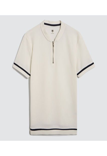 Polo Para Hombre Cuello Tejido Sin Bolsillo Color Crema Marca Ostu #60110653