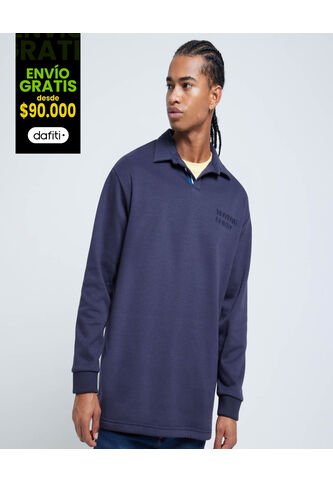 Buzo Para Hombre Cuello Camisero Color Azul  Marca Ostu #60060369 Ostu