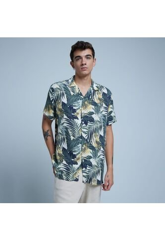 Camisa Para Hombre Manga Corta Sin Bolsillo Color Verde  Marca Ostu #60010653 Ostu