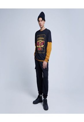 Camiseta Para Hombre Manga Corta Color Negrocarbon Marca Ostu #60091253