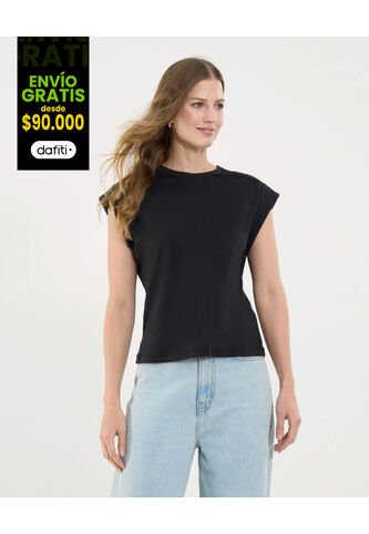 Camiseta Para Mujer Manga Sisa Color Negro Marca Ostu #40092245 Ostu